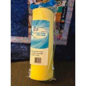 Great Value Jumbo Sponge Roller Mop Refill Yellow New